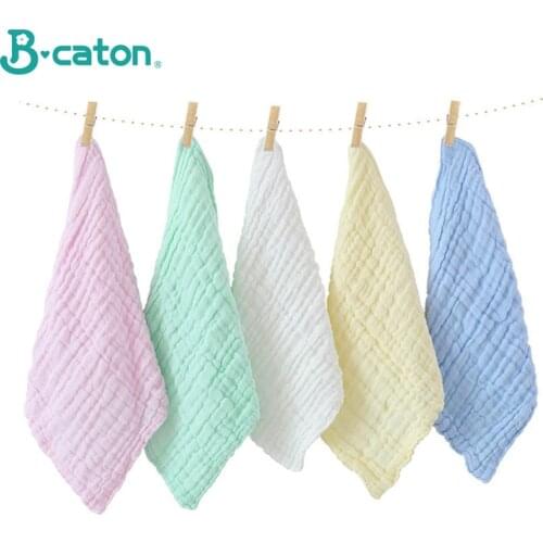 5PCS Towel Baby Facecloth Baby Bath Towel Handkerchief Cotton Burp Cloth Soft Absorbent 6-Layer Gauze Kindergarten Washcloth