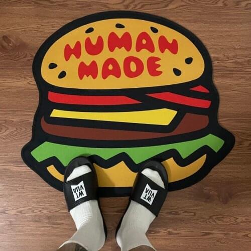 Welcome Cartoon 3D Food Floor Carpet Delicious Hamburgers Prints Rugs Casa Sala for Home Living Room Carpet Non-slip Mats