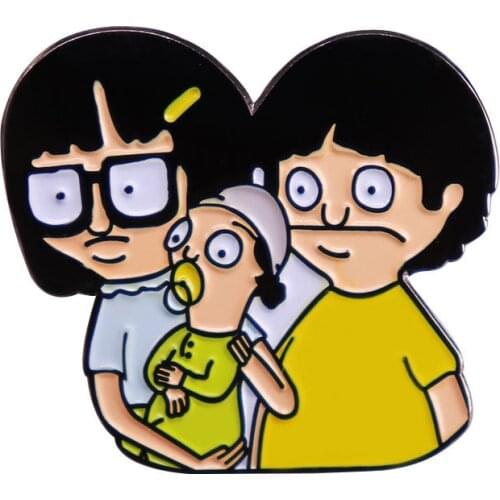 YQ167 Cartoon Families Enamel Pin Cute Baby Brooch Customized Badge for Bags Shirts Jacket Hat Lapel Pin Jewelry Friends Gift