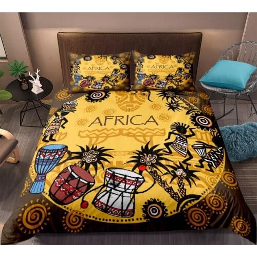 Fanaijia African woman Bedding Sets Queen Size Duvet Cover and Pillowcase 200*200 Comforter Set drop shipping