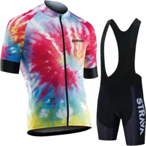 STRAVA Pro Men Cycling Set MTB Bike Clothing Summer Racing Bicycle Clothes Ropa Ciclismo Cycling Wear Team Cycling Jersey Set