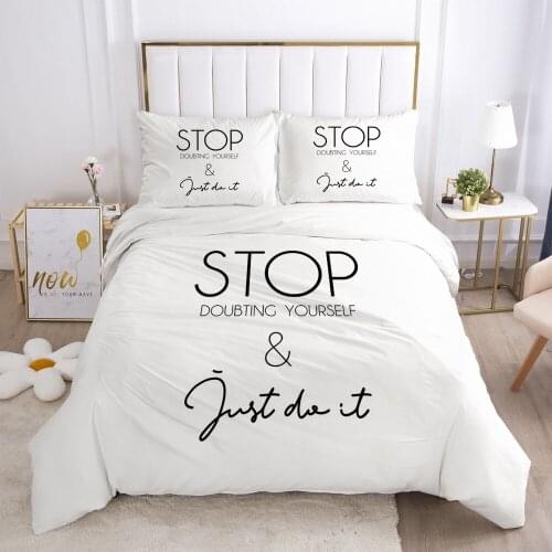 3D Duvet Cover Sets Bedding Set Quilt Covers Comforter Cases Bed Linen Queen Double Twin Single Size Letter Design Home Textile