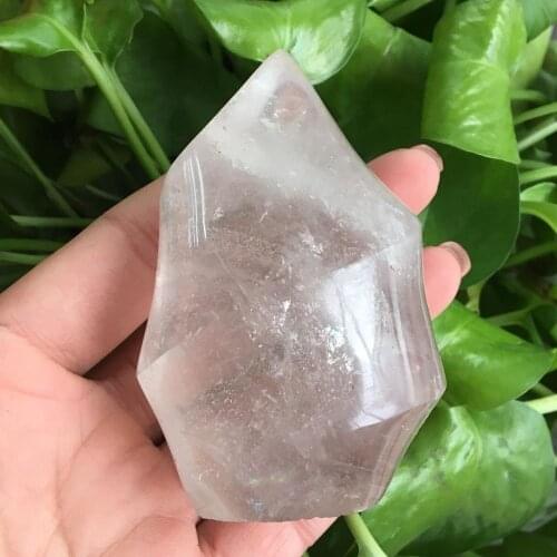 Beautiful natural white transparent crystal flame as home decoration natural crystal reiki healing 260-300g
