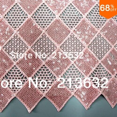 3d net lace fabrics mr wonderful sequin fabric 3D grid weding decoration renda sequin ribbon dentelle laces sequence lace fabric