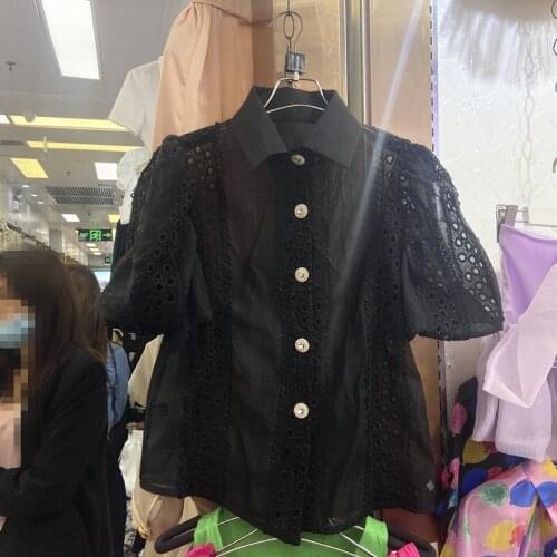 MIUXIMAO Openwork Blouses