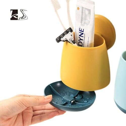 Multi-function wall-mounted bathroom storage basket toothbrush toothpaste drain rack small basket for storage bathroom rack