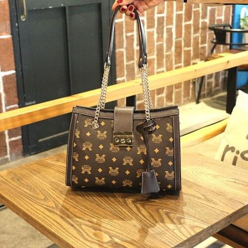 Fashion handbag chain bag printing shoulder bag big bag simple bag luxury handbag designer handbag PU leather bag quality bag