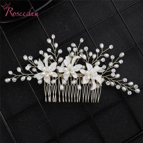 Fashion Silver Color Handmade Crystal Wedding Hair Combs Bridal Hair Accessories Jewelry Hair Ornaments For Women Party RE3619