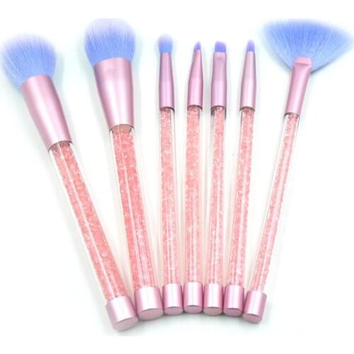 7pcs Diamond Makeup Brushes Set Eye Brush Beauty Tools Fan Powder Eyeshadow Contour Beauty Cosmetic Colorful For Make Up Tool