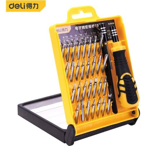 Deli Precision Screwdriver Bit Set 33-in-1 Magnetic Screwdriver Kit For Phones Game Console Tablet PC Electronics Repair Tool