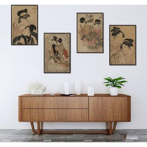 Japanese Style Traditional Figures Posters And Prints Wall Art Canvas Painting Ukiyoe Wall Pictures For Living Room Home Decor