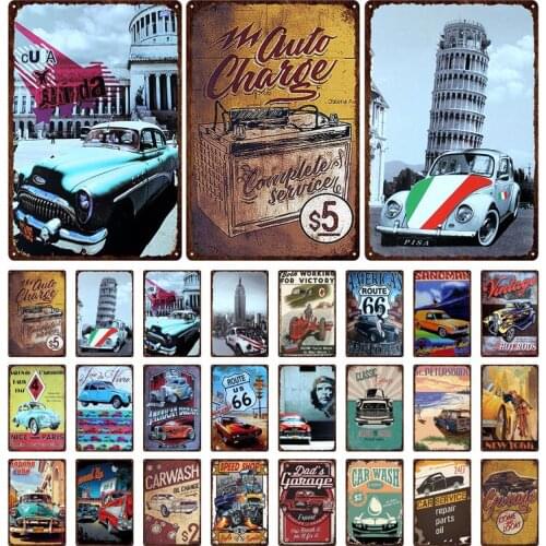 Retro Wall Art Metal Tin Sign Car Garage Decoration Tin Painting Sign Vintage Poster Racing Off-Road Metal Pictorial Picture