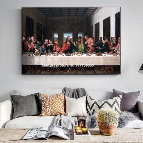 The Last Supper Decoration Mural Da Vinci Works Poster Canvas Painting and Living Room Wall Art Prints for Modern Home Decor