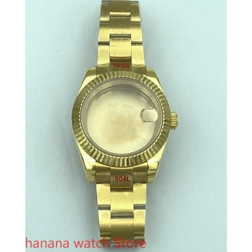 The New 2021 stainless steel 39mm case with gold-coated sapphire glass fits MH36 MH35 cases movement