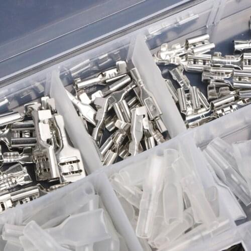 120x 2.8mm 4.8mm 6.3mm Crimp Insulating Terminal Female Spade Connector Sleeve Dropshipping