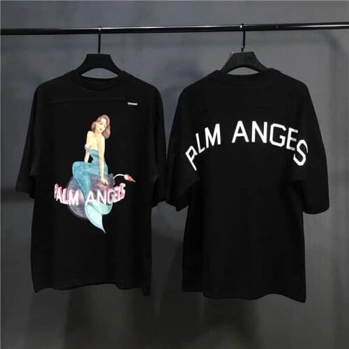 Palm angels Trendy fashion all-match simple mermaid print T-shirt