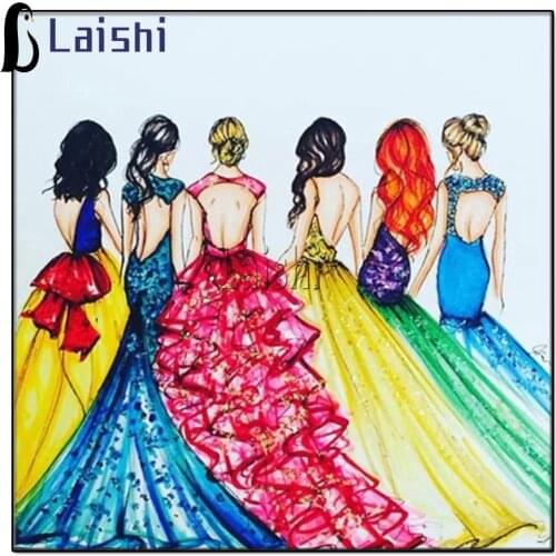 Full 5D Diy Daimond Painting Graffiti Elegant Lady 3D Diamond Painting Round Rhinestones Diamant Painting Embroidery People