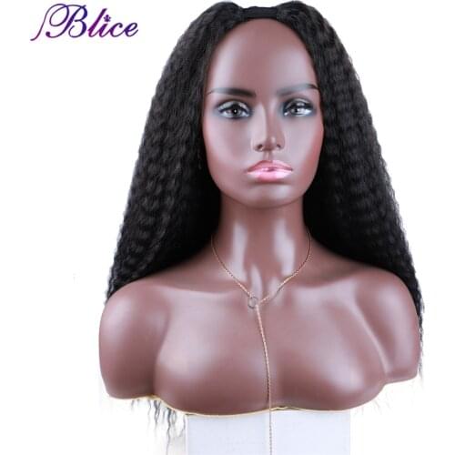 Blice U Part Kinky Straight Wig 18 Inch Clip In Extension Synthetic Women Wig Kanekalon Fiber Natural Style For American Africa