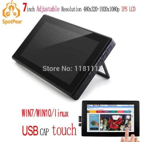 Raspberry Pi 7inch LCD 7 inch USB Capacitive Touch screen HDMI VGA display for computer mini PC adjustable 480x320-1920x1080