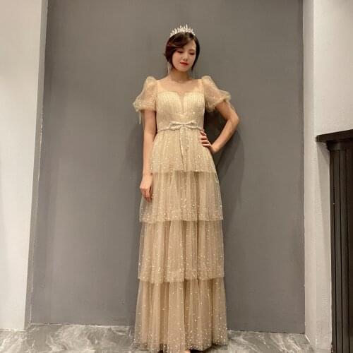 High celebrity Tulle wedding evening dresses 2021 New style Formal dress Occasion Cocktail party Light luxury