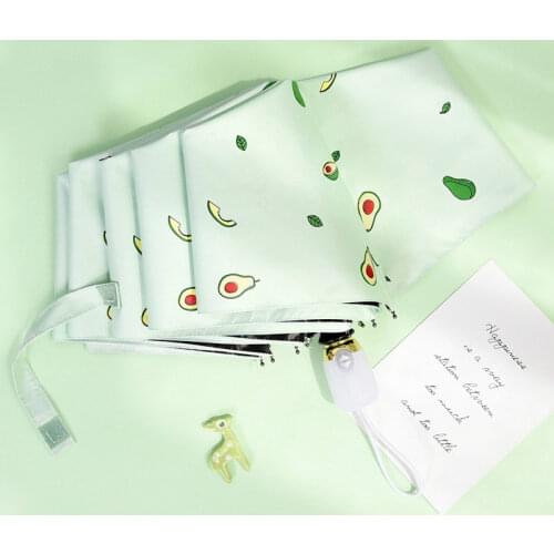 Luxury Cartoon Fruit Avocado Umbrella Clear Folding Automatic Umbrellas For Children Women UV Lovely Rain Umbrella