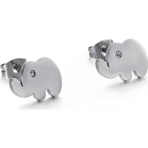 Korean fashion cute titanium steel animal elephant earrings stainless steel Drop Earrings female popular jewelry