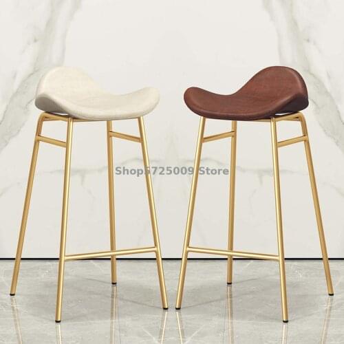Northern Europe Simple Bar Chair Modern Creative Bar Chair Front Desk Coffee Shop Iron Bar Chair Household Light Luxury High Sto