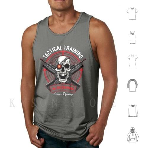 Ss Tactical Training Tank Tops Vest 100% Cotton Suicide Skull Recruiting Squad Machine Gun Bullseye