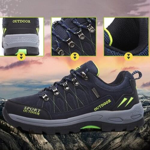 Comfortable Hiking Shoes Woman Cow Suede Leather Tactical Trekking Sneakers Man Non Slip Waterproof Outdoor Sport Shoes Unisex