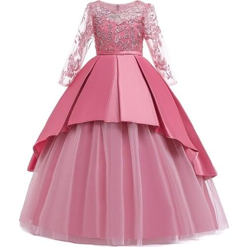 Girl Princess Party Banquet Wedding Bridesmaid with Pearl Dresses Girl Birthday Party Campus Performance Banquet Party Dresses