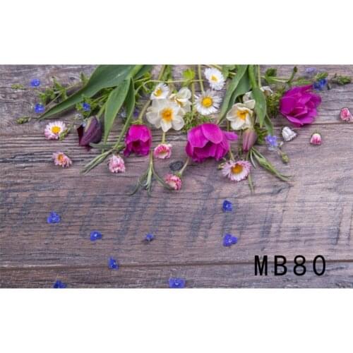 LB Various Fade Old Wooden Board Floral Nail Art Portrait Polyester & Vinyl Backgrounds For Photo Studio Photography Backdrops