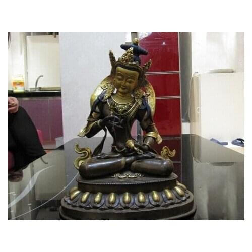 Xd 002552 12"Tibet temple 100% Pure Bronze Gild Vajradhara Bodhisattva Kwan-Yin Buddha