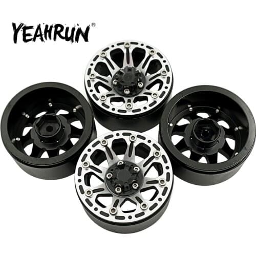 YEAHRUN Metal Alloy 1.9 inch Beadlock Wheel Rims Hubs for Axial SCX10 TAMIYA CC01 D90 D110 1/10 RC Crawler Car Upgrade Parts