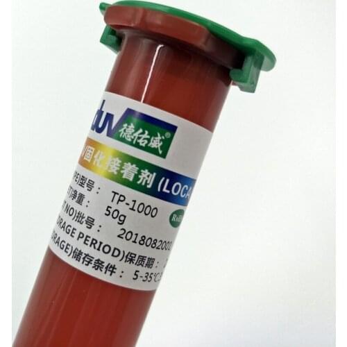 10pcs/lot Tp1000 50g UV Glue LOCA for iPhone Samsung HTC Glass Repair Liquid Optical Clear Adhesive