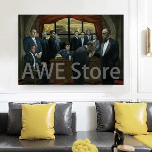 Gangster poster mafia Casino Godfather Poster Vintage Retro Decorative Wall Art Canvas Stickers Home Posters Bar Home Decor