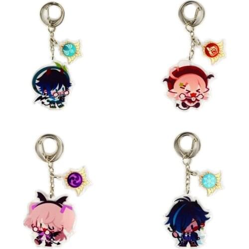 Anime Genshin Impact Keyring Klee Barbatos Keychains Cosplay Cute Game Character Venti Paimon Tartaglia Mona Acrylic Key Chain