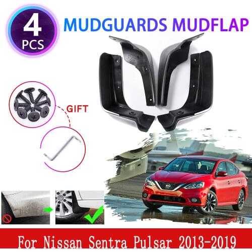 4x for Nissan Sentra Pulsar B17 2013~2019 Mudguards Mudflaps Fender Mud Flap Splash Mud Guards Protect Car Accessories 2014 2015