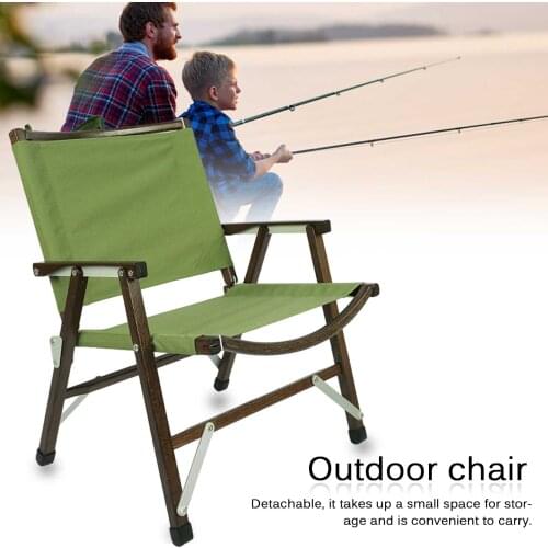 Wooden Folding Fishing Chair Outdoor Portable Detachable Foldable Canvas Beach Seat Light Weigh Hiking Picnic Camping Chair