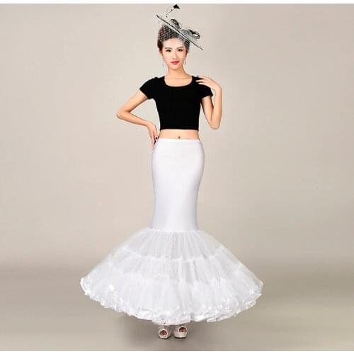 Elastic Fabric Big Fishtail Skirt Mermaid Trumpet Style Wedding Gown Petticoat Crinoline Slip