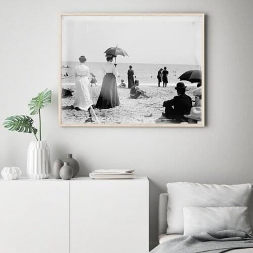 Palm Beach 1903s Vintage Photography Canvas Poster Victorian Summer Vacation Beach Landscape Wall Art Painting Prints Home Decor