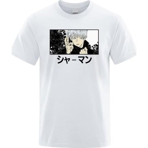 Gojo Satoru Print T-Shirts Harajuku Japan Anime Jujutsu Kaisen Tshirts Fashion Funny Tee Shirt Summer Brand Street Men T Shirt