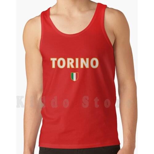 Torino Tank Tops Vest 100% Cotton Torino Turin Soccer Football Scudetto Italy Italian Calcio Flag