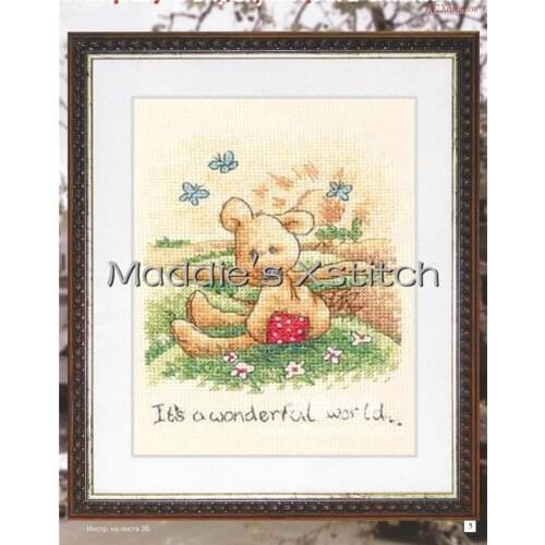 KTX013 Cross Stitch Kit Embroidery Art Homfun Bear Cross Stich Painting Joy Sunday Christmas Decorations For Home Homefun