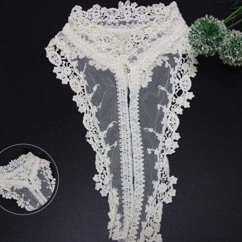 Practical DIY Handcraft Clothing Decorating Lace Fabric Neckline Exquisite Embroidery Lace Shirt Collar Garment Accessories