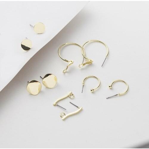 30 PCS Fashion Metal Alloy Stud Earrings Base Setting Gold Earrings Accessories For Jewelry Making