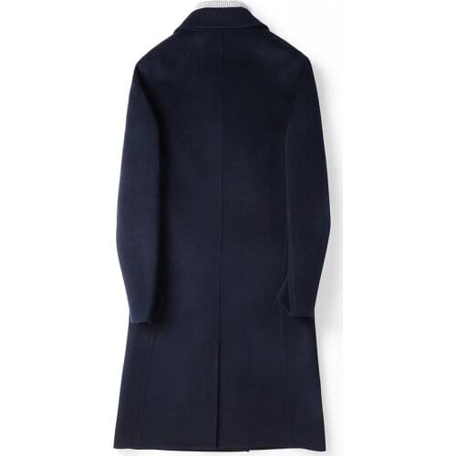 100% Wool Coat Men Long Jacket Casual Double Breasted Mens Overcoats Spring Autumn Abrigo Hombre D-04-YY-M017 KJ3009