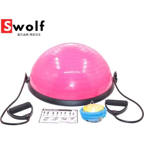 58cm Yoga Balance Ball Half Yoga Ball Exercises Training Gym Workout Ball With Strings & Pump