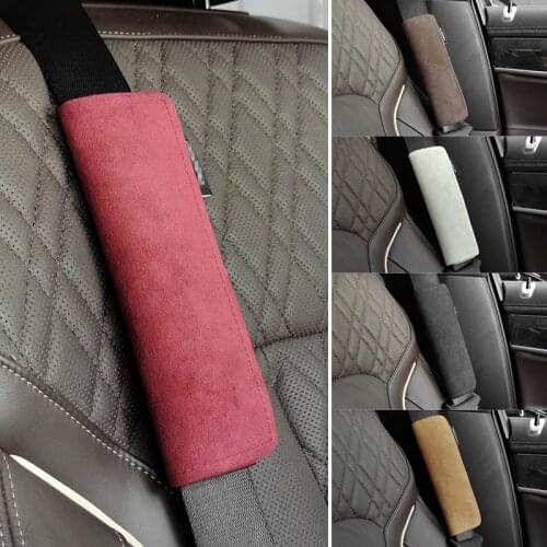 Safety Belt Shoulder Cover Breathable Protection Seat Belt Padding Pad Alcantara material Auto Interior Accessories