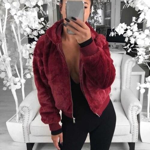 New Womens Autumn Winter Jacket Women Casual Long Sleeve Fur Coat Female Solid Pockets Zipper Jacket Ladies Outerwear Jackets