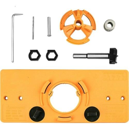 NEW Concealed 35MM Cup Style Hinge Jig Boring Hole Drill Guide + Forstner Bit Wood Cutter Carpenter Woodworking DIY Tools